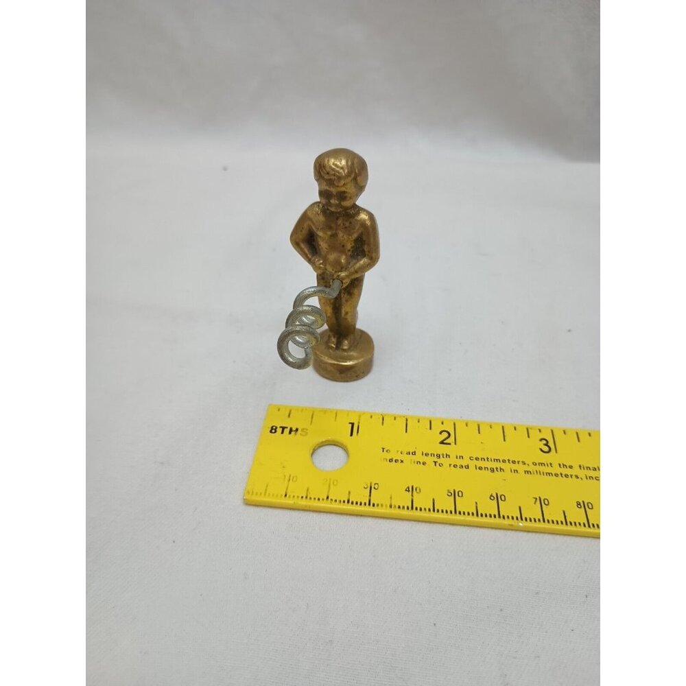 Vintage Naughty Boy Corkscrew WINE OPENER BRASS Mid Century Modern